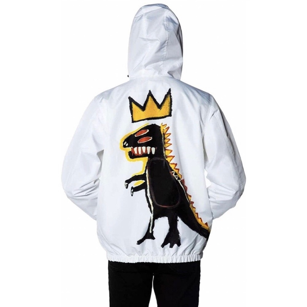 JEAN MICHEL BASQUIAT x Members Only Anorak Hooded Jacket Art Dino Men’s Medium
